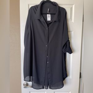 Torrid Black Button Up Shirt Dress NWT